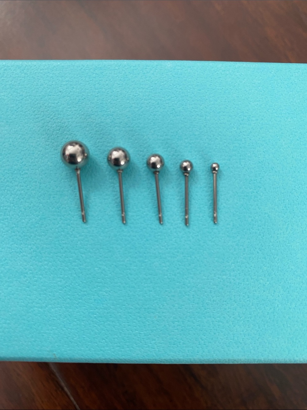 Silver Ball Stud Earring Set - Graduated Sizes